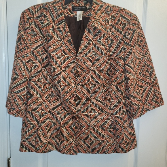 Pierre Cardin Women's Multicolor Geometric Blazer - Picture 1 of 3